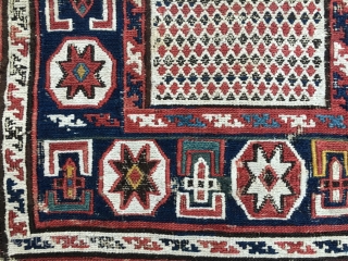 Azerbaijan. Baku sumack khorjin bag face. Cm 34x42. 4th quarter 19th century. Lovely pattern, great natural saturated colors. A little tribal textile jewel.          