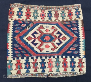 Colorful Shahsavan flat weave bag face. Cm 48x52. End 19th century or earlier. Lovely square with awesome colors. Mount it and enjoy it.          