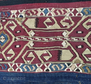 Lovely Eastern Anatolia open cuval/storage bag. Cm 110x140. 100 to 120 years old. Great colors. Central sumack part has got a nice graphics. Despite some condition issues still very much enjoyable. Got  ...