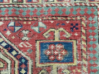 Caucasian prayer rug fragment. Cm 45x90 ca. Probably Shirwan or Akstafa. Imo it might be 2nd or 3rd q of 19th c. I had it for over half a century!. It might  ...
