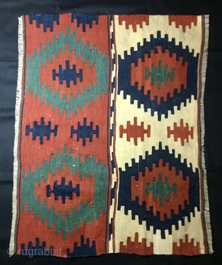 Tribal art? Contemporary art? Modern art?
See by yourself this wonderful Shahsavan flat weave mafrash long panel.
Size is cm 75x95. Age is most probably end of 19th century. Colors are deeply saturated natural  ...