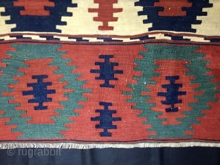 Tribal art? Contemporary art? Modern art?
See by yourself this wonderful Shahsavan flat weave mafrash long panel.
Size is cm 75x95. Age is most probably end of 19th century. Colors are deeply saturated natural  ...