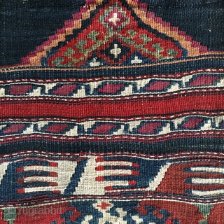 Malatya area, Sinanli tribe, part of the bigger Rashwani tribal group kilim fragment. Cm 72x86. 3rd q 19h c. Lovely colors, see madder & cochineal. Rather rare piece. Very much enjoyable. -------  ...