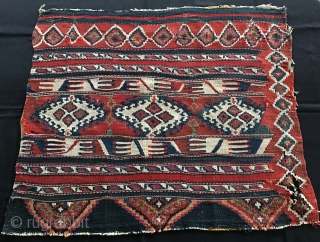 Malatya area, Sinanli tribe, part of the bigger Rashwani tribal group kilim fragment. Cm 72x86. 3rd q 19h c. Lovely colors, see madder & cochineal. Rather rare piece. Very much enjoyable. -------  ...