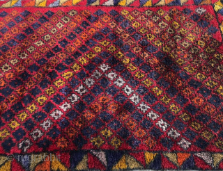 Konya area Yatak or sleeping rug. 
Size is cm 132x186. 
Possible age is beginning 20th century.
Great size, great, unusual pattern. 
High pile, lovely color combination, very good condition. 
Colors: imo some are  ...