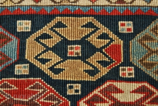 Beautiful, colorful Shahsavan reverse sumack mafrash end panel. Cm 41x55 ca. Datable 1870/1890. In very good condition. Gorgeous dyes,  and also a small fuchsine spot that somehow confirms the dating. Lovely  ...