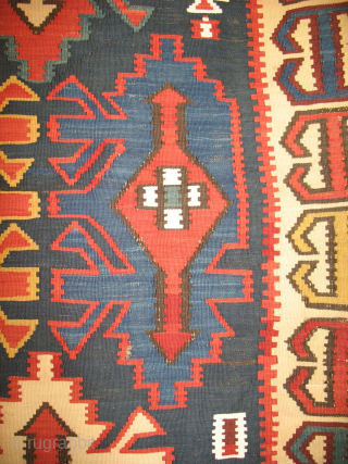 Shirwan Kuba Kilim.
Cm 165x275
Old enough to be considered antique, 3rd q 19th century
Beautiful natural, saturated colors.
Classical pattern.
I shot these photos in 2008 and never wanted to sell it.....
I found it recently pretty  ...