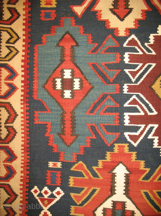 Shirwan Kuba Kilim.
Cm 165x275
Old enough to be considered antique, 3rd q 19th century
Beautiful natural, saturated colors.
Classical pattern.
I shot these photos in 2008 and never wanted to sell it.....
I found it recently pretty  ...