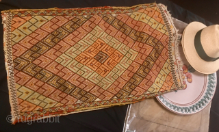 Anatolian zili yastik/cushion or bag
Cm 52X90
Wool on wool. A very fine work.
In good condition.
It’s actually a pillow like or bag. It’s woven with the zili or zilu technique on the front while  ...
