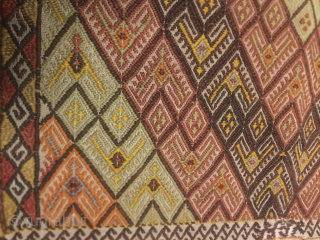 Anatolian zili yastik/cushion or bag
Cm 52X90
Wool on wool. A very fine work.
In good condition.
It’s actually a pillow like or bag. It’s woven with the zili or zilu technique on the front while  ...