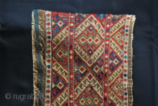 Caucasian Sumack Mafrash Long Panel. Cm 35x92. 3rd/4th q 19th c. Could be Azeri? Shahsavan? Very fine & tight work. Great colors: greens, blues, red, brown…. Needs another good wash.   