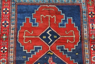 Karabagh rug, cm 235x118, ft 7.7x3.8, early 20th century or older, lovely pattern, great dyes, some old restorations, in good conditions.
For more pics pls see: http://www.facebook.com/media/set/?set=a.10150457751649258.422451.358259864257&type=1
Pls see also my other items on  ...