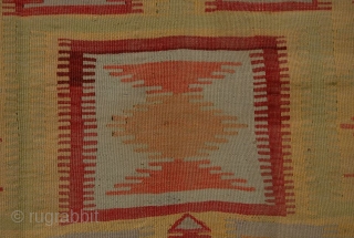 Karapinar kilim fragment. Professionally mounted. Turkey, Central Anatolia, Konya region. Size is cm 104x154. End of the 19th century. Rare & beautiful. Please email carlokocman@gmail.com        