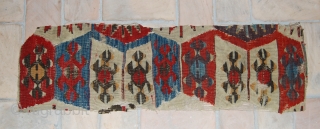 Kilim fragment. Western Anatolia. Cm 90x28. Late 19th century. Great colors: two madder reds, indigo, aubergine, yellow, oxidized black. See more pics on fb: https://www.facebook.com/media/set/?set=a.10153015465919258.1073741996.358259864257&type=1&pnref=story
        