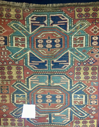 KASIM USHAG KARABAGH RUG FRAGMENT

Out of the blue came this lovely Caucasian rug fragment from Karabagh.
The size is cm 75x90 ca and it appears well proportioned.
Age I would say it could be  ...