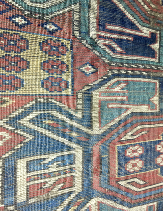 KASIM USHAG KARABAGH RUG FRAGMENT

Out of the blue came this lovely Caucasian rug fragment from Karabagh.
The size is cm 75x90 ca and it appears well proportioned.
Age I would say it could be  ...