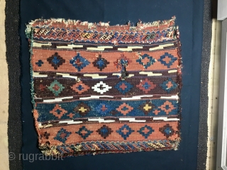 More pics re this lovely Jaff Kurd heybe with fantastic kilim back. Cm 50x60 ca. Mid or end 19th century. I find it extremely fascinating, with wonderful colors and shiny wool. So  ...
