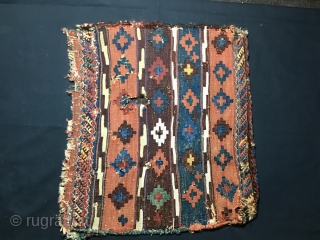 More pics re this lovely Jaff Kurd heybe with fantastic kilim back. Cm 50x60 ca. Mid or end 19th century. I find it extremely fascinating, with wonderful colors and shiny wool. So  ...