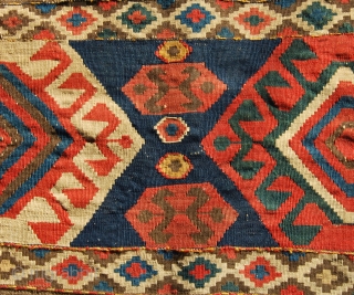 Kazak Bordjalu kilim mafrash long panel. Cm 50x100 ca. Lovely colors, antique, good conditions, with minor issues..                