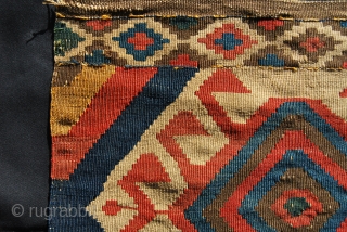 Kazak Bordjalu kilim mafrash long panel. Cm 50x100 ca. Lovely colors, antique, good conditions, with minor issues..                