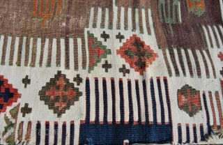 Konya Kilim Fragment. Cm 65x140. Second half 19th century. Wool & cotton. Lots of lovely colors. Pls see more pics on my fb page: https://www.facebook.com/media/set/?set=a.10153061594504258.1073741999.358259864257&type=1
        