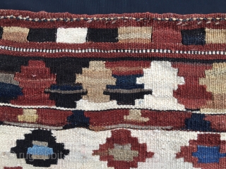 Shahsavan kilim khorjin bag face. Cm 48x61. Early 20th c or late 19th c. Sweet, colorful, full of diamonds. Some colors should be natural. In good condition.      