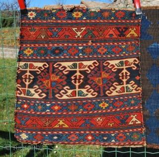 4 Jewels. Four lovely, antique, natural dye sumack squares (1, 3 & 4)) from Shahsavan/Karabakh (2?) tribal groups. Choose one or get all four. More infos and pics avlbl. Please see also  ...