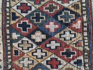 Shahsavan Sumack khorjin bag face. Cm 46x49 ca. End 19th, early 20th c. Beautiful colors, lovely pattern, sweet & beautiful. Ask for more pics & infos.
       