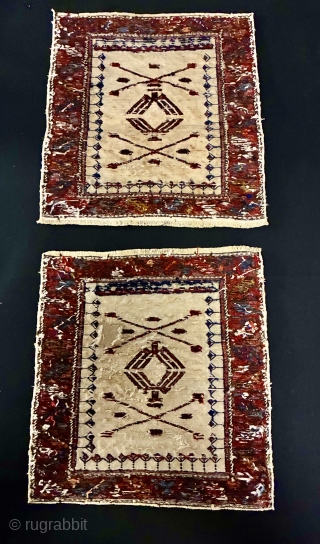 What is this?......asked a friend collector. Frankly would not know exactly.
Is it heraldic? Iconic? a message?
Imho it's from Azerbaijan, north of Baku, Shirwan area, Khyzy most probably. Let's stick to ...