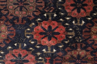 Baluch rug; beginning 20th c.; 154 x 84 cm (5`1” x 2`9”); nice and seldom flower / snow flake design.
 D.H.G. Wegner shows it  in article “Pile Rugs of The Baluch  ...