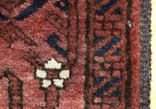 Baluch rug; beginning 20th c.; 154 x 84 cm (5`1” x 2`9”); nice and seldom flower / snow flake design.
 D.H.G. Wegner shows it  in article “Pile Rugs of The Baluch  ...