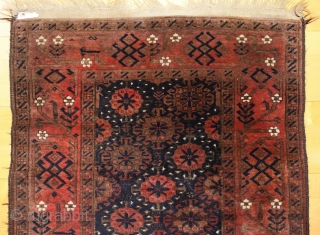 Baluch rug; beginning 20th c.; 154 x 84 cm (5`1” x 2`9”); nice and seldom flower / snow flake design.
 D.H.G. Wegner shows it  in article “Pile Rugs of The Baluch  ...