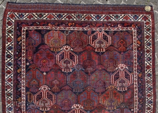 Afshar rug; around 1875; well known design known from Afshar bags, never seen a rug with it; I bought this Afshar direct from the well known collection from Meyer-Müller Zurich/Switzerland. This rug  ...