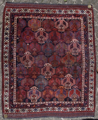 Afshar rug; around 1875; well known design known from Afshar bags, never seen a rug with it; I bought this Afshar direct from the well known collection from Meyer-Müller Zurich/Switzerland. This rug  ...