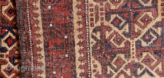 Baluch ; North ouest Afghanistan; end 19th c.; 150 x 90 cm (4`11” x 2`11”) ; very good condition; original sides and kilim ends; soft handle; camel hair field, longer pile, black  ...