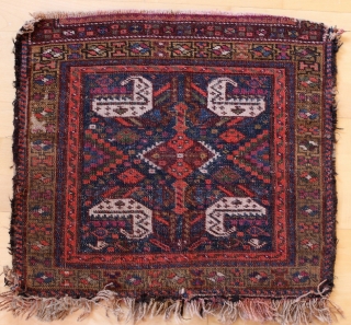 Kurdish bag face; fragment; late 19th c.; 50cm x 60cm; some moth damage, ends and sides not fixed               