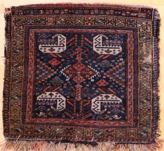 Kurdish bag face; fragment; late 19th c.; 50cm x 60cm; some moth damage, ends and sides not fixed               