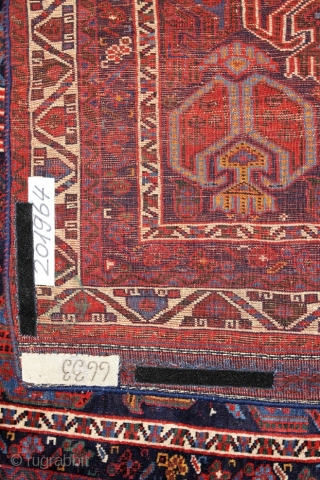 Afshar rug; around 1875; well known design known from Afshar bags, never seen a rug with it;  
I bought this Afshar direct from the well known collection from Meyer-Müller  Zurich/Switzerland.  ...
