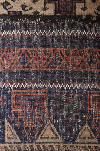 Baluch rug; first Quarter 20th c.; 96 x 148cm (3`2” x 4`10”); Arab-Baluch from Ferdows region; well know design precisely described from D.H.G. Wegner in “Pile Rugs of The Baluch and Their  ...