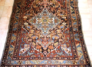 Old Persian Bahktiarey with Farhan Design. Circa 19th in Good Conditions 
Size is 4.7x6.5 (143cmx198cm)
                  