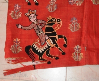 Persian Suzani Textile Art,
Weaving Silk on Cotton. 
Nader Shah & Shah Abbas Battlefield 
size 4.6x7.4 (54"x88")
                 