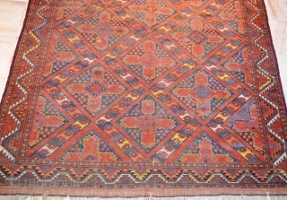 Antique Ersari Bashir Rug 19th Century Size is 5.5x10 (167cmX304cm)
In good condition.                     