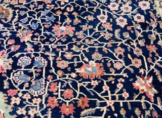 Beautiful Persian Farahan Sarouk circa 1890 the size is 14.8x22.6 (451x688 cm) original condition no repair some part of the green colors are oxided come from state home and this rug had  ...