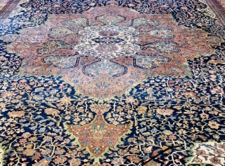 Beautiful Persian Farahan Sarouk circa 1890 the size is 14.8x22.6 (451x688 cm) original condition no repair some part of the green colors are oxided come from state home and this rug had  ...