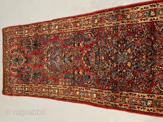 Nice Persian Sarouk  runner from 1920 size is 2.8x12 in very good condition                   