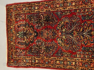 Nice Persian Sarouk  runner from 1920 size is 2.8x12 in very good condition                   
