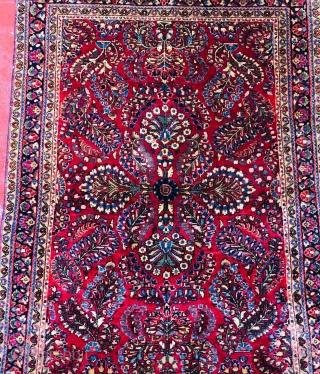 Nice Persian Sarouk 1920 in very good condition size is 3x5 all wool this has been cleaned by professional rug cleaners 
It have very soft wool 
Price $650 + shipping   