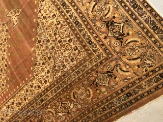 Antique PersianTabriz Hajji Jalili size is 9.6x12.8 in good condition no repair no holes no dry rot all in good shape.very soft wool          