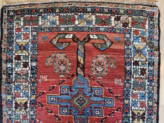 Nice very unique Kurd Tribal rug nice colors size is 3.4x7.3 in very good condition no repairs or issues              