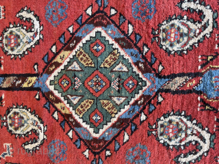Nice very unique Kurd Tribal rug nice colors size is 3.4x7.3 in very good condition no repairs or issues              